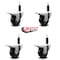 Service Caster 3'' Phenolic Swivel 1'' Expanding Stem Caster Set Total Lock Brake, 4PK SCC-EXTTL20S314-PHR-1-4 - alternate 3